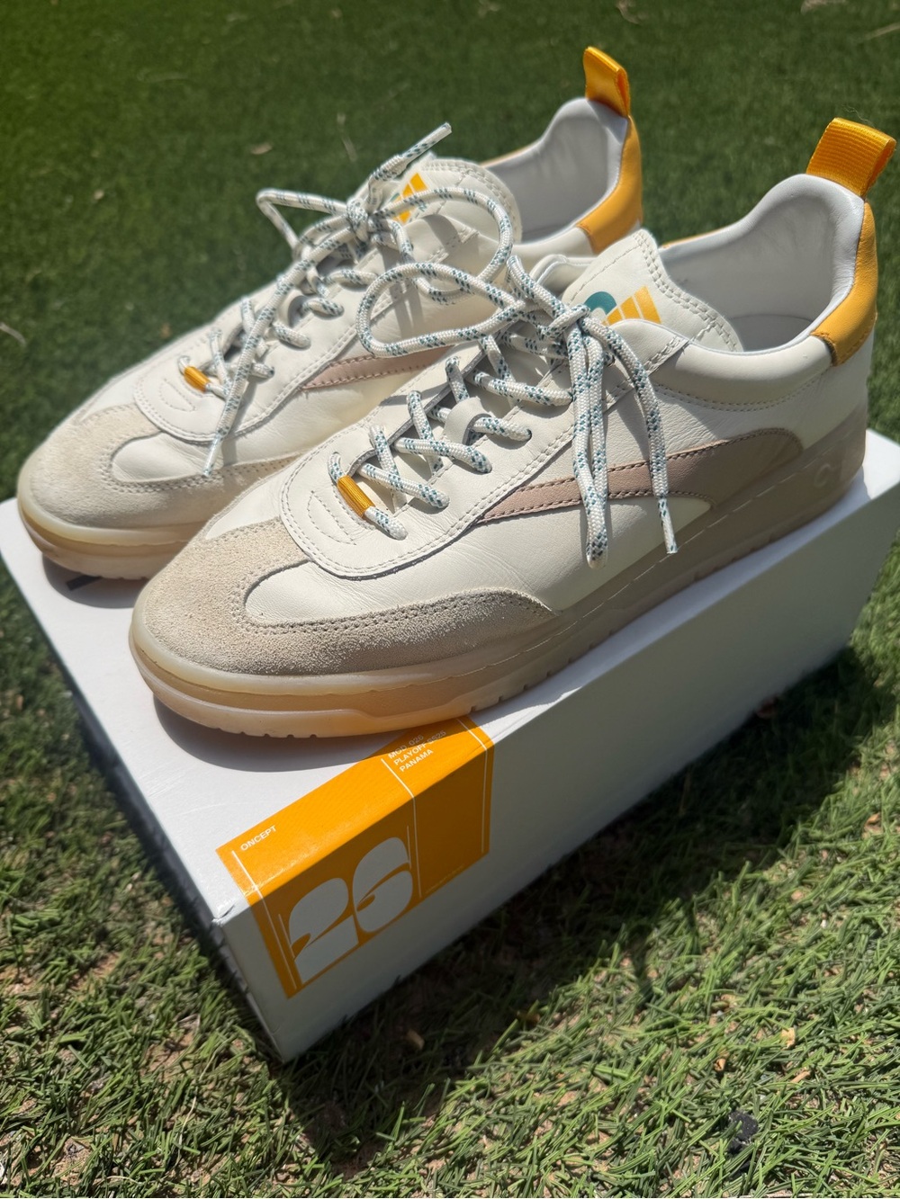 Oncept NYC Panama Leather Low-Top Sneakers in Vanilla